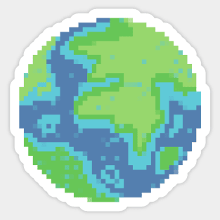 Earth Pixel Art Sticker